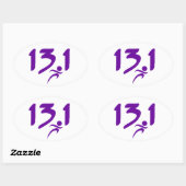 Sticker Ovale Pourpre 13,1 demi-marathon (Feuille)