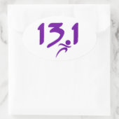 Sticker Ovale Pourpre 13,1 demi-marathon (Sac)