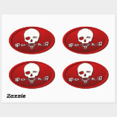 Sticker Ovale Pozzer rouge (Feuille)