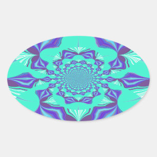 Sticker Ovale Précieux bleu