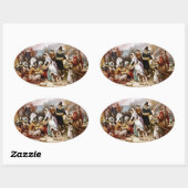 Sticker Ovale première action de grâce (Feuille)