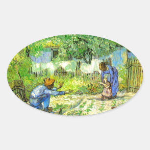 Sticker Ovale Premiers pas, 1890 Vincent van Gogh.