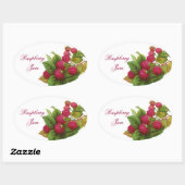 STICKER OVALE PRÉSERVE DE FRUITS ROUGES / RASPBERRIES (Feuille)