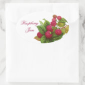 STICKER OVALE PRÉSERVE DE FRUITS ROUGES / RASPBERRIES (Sac)