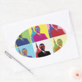 Sticker Ovale Président Obama Pop Art (Enveloppe)