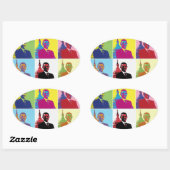 Sticker Ovale Président Obama Pop Art (Feuille)