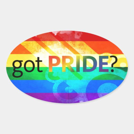Sticker Ovale Pride LGBT Flag (Devant)