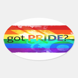 Sticker Ovale Pride LGBT Flag