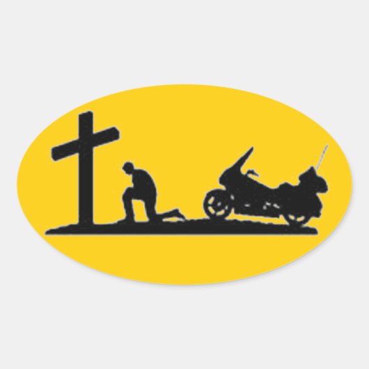 STICKER OVALE PRIÈRE DE BIKER (Devant)