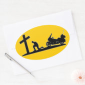 STICKER OVALE PRIÈRE DE BIKER (Enveloppe)