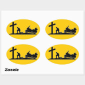 STICKER OVALE PRIÈRE DE BIKER (Feuille)