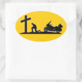 STICKER OVALE PRIÈRE DE BIKER (Sac)