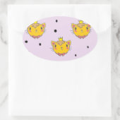 Sticker Ovale Princess kitty cat (Sac)