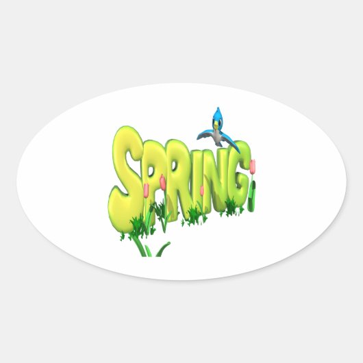 Sticker Ovale Printemps 3 (Devant)
