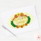 Sticker Ovale Printemps heureux (Enveloppe)