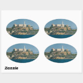 Sticker Ovale Prison de l'île d'Alcatraz Baie de San Francisco (Feuille)