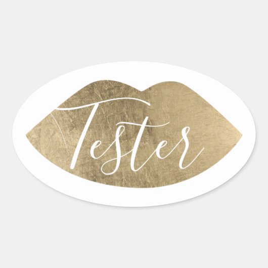 Sticker Ovale Produit Tester Exemple Essayez-moi Moderne Lièvres (Devant)