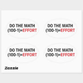 Sticker Ovale Prof Humour de Prof de Maths Blague (Feuille)