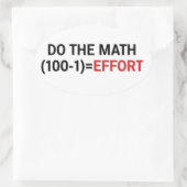 Sticker Ovale Prof Humour de Prof de Maths Blague (Sac)