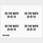 Sticker Ovale Professeur de maths drôle Humour Meme Blague (Feuille)