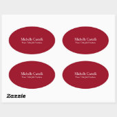 Sticker Ovale Professionnel Unique Moderne Design élégant Rouge  (Feuille)