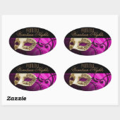 Sticker Ovale Prom 2011 Venetian Nights Masquerade Party (Feuille)