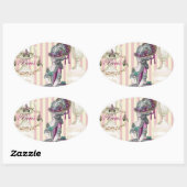 Sticker Ovale Promenade matinale sur les Champs-Élysées (Feuille)