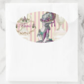 Sticker Ovale Promenade matinale sur les Champs-Élysées (Sac)