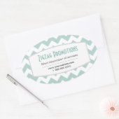Sticker Ovale Promo Aqua Chevron (Enveloppe)