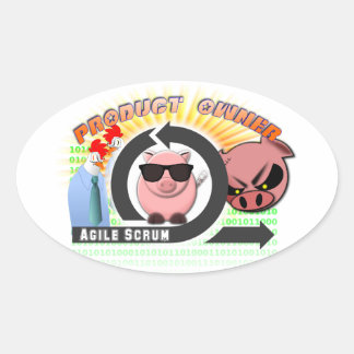 Sticker Ovale Propriétaire du produit Scrum - Agile