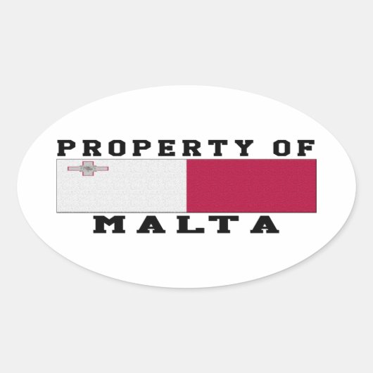 Sticker Ovale Propriété De Malte (Devant)
