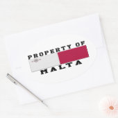 Sticker Ovale Propriété De Malte (Enveloppe)