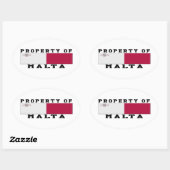 Sticker Ovale Propriété De Malte (Feuille)
