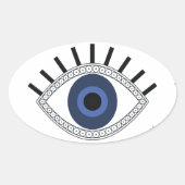 Sticker Ovale Protection des yeux maléfiques, oeil bleu grec (Devant)