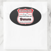 Sticker Ovale protégé par un bouclier de 9 mm (Sac)