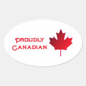 Sticker Ovale Proudly Canadian Patch (Devant)