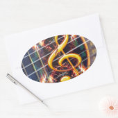 Sticker Ovale Psychadélique Accoustique Guitare, conception de l (Enveloppe)