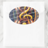 Sticker Ovale Psychadélique Accoustique Guitare, conception de l (Sac)