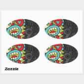 Sticker Ovale Psychedelic Patterns (Feuille)