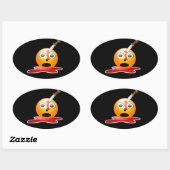 Sticker Ovale psycho-émoji (Feuille)