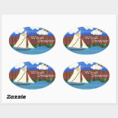 Sticker Ovale Puissance éolienne de débordement (Feuille)