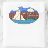 Sticker Ovale Puissance éolienne de débordement (Sac)