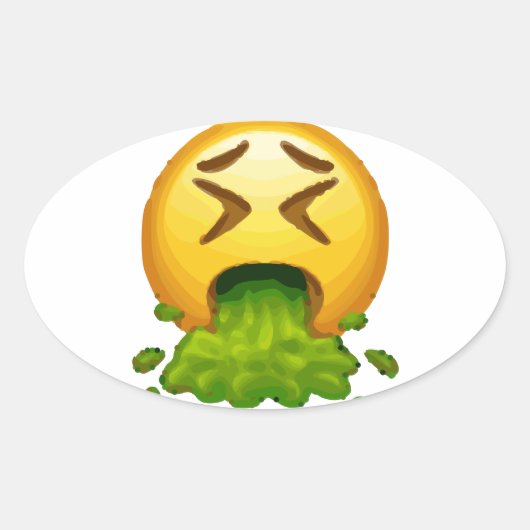 Sticker Ovale puking émoji (Devant)