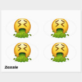 Sticker Ovale puking émoji (Feuille)