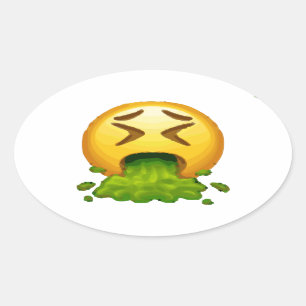 Sticker Ovale puking émoji