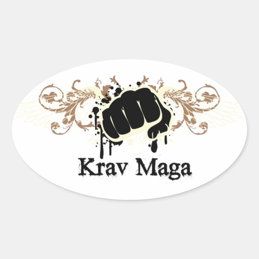Sticker Ovale Punch de Krav Maga (Devant)