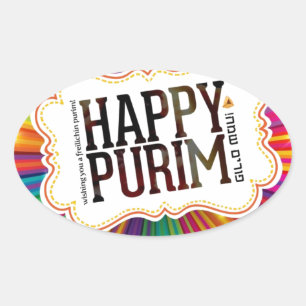 Sticker Ovale purin heureux