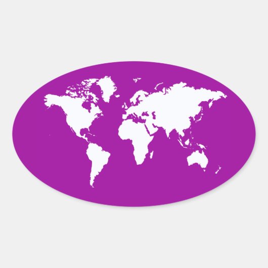 Sticker Ovale Purple Elegant World (Devant)