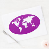 Sticker Ovale Purple Elegant World (Enveloppe)