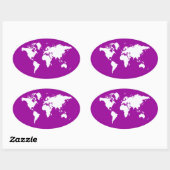 Sticker Ovale Purple Elegant World (Feuille)